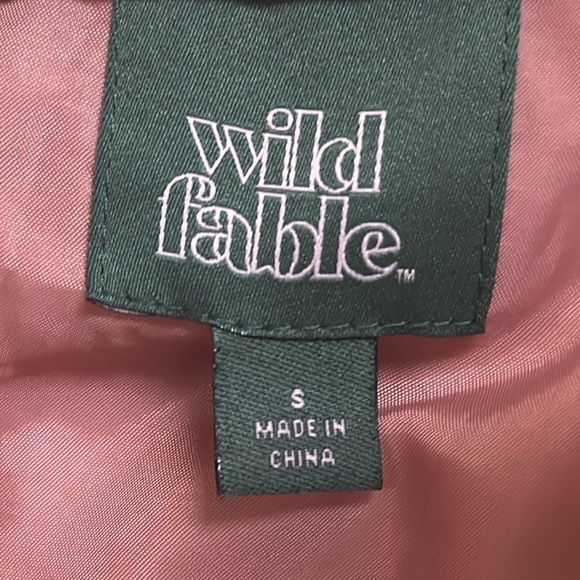 Wild Fable Rose Faux Fur Zippered Puffer Cropped Winter Jacket Small - Picture 2 of 9